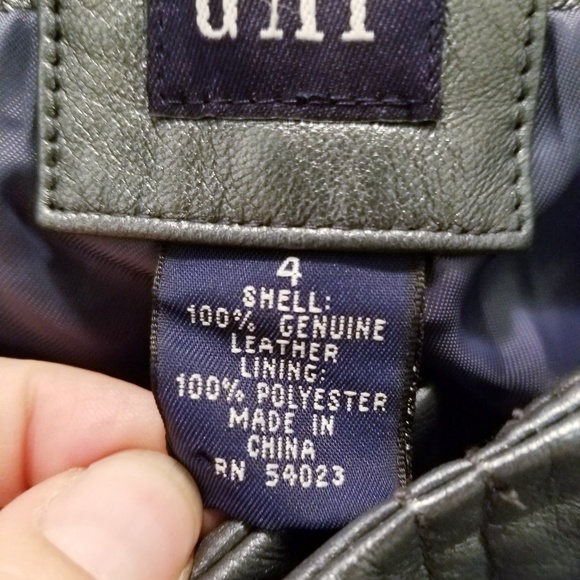 NWOT Gap Gray Pearlescent Straight Leather Pants - Picture 4 of 5